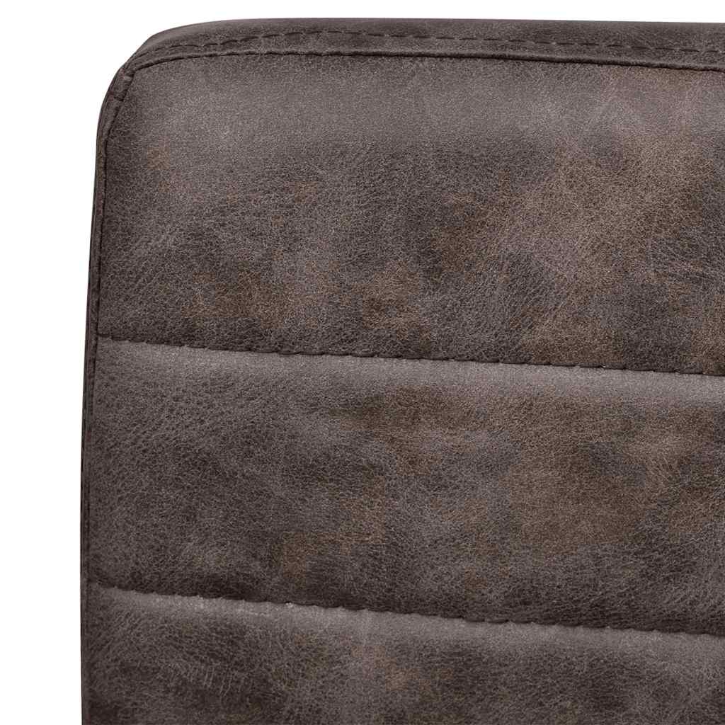 Sillas de comedor voladizas 2 unidades cuero sintético marrón oscuro