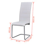 Sillas de comedor voladizas 2 unidades cuero sintético blanco