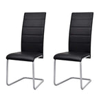Sillas de comedor voladizas 2 unidades cuero sintético blanco
