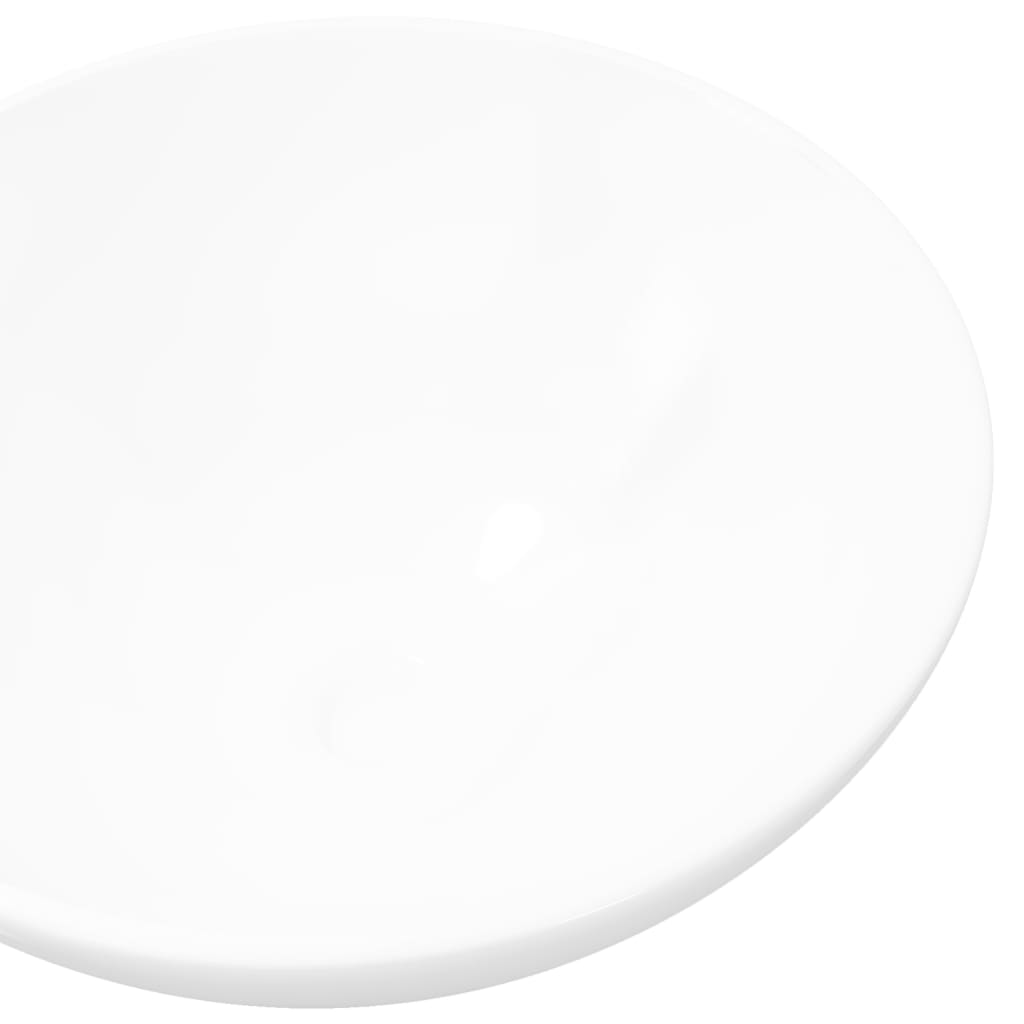 Lavabo de cuarto de baño redondo cerámica blanco
