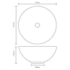 Lavabo de cuarto de baño redondo cerámica blanco