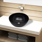 Lavabo con agujero grifo rectangular cerámica 46x25,5x12 negro