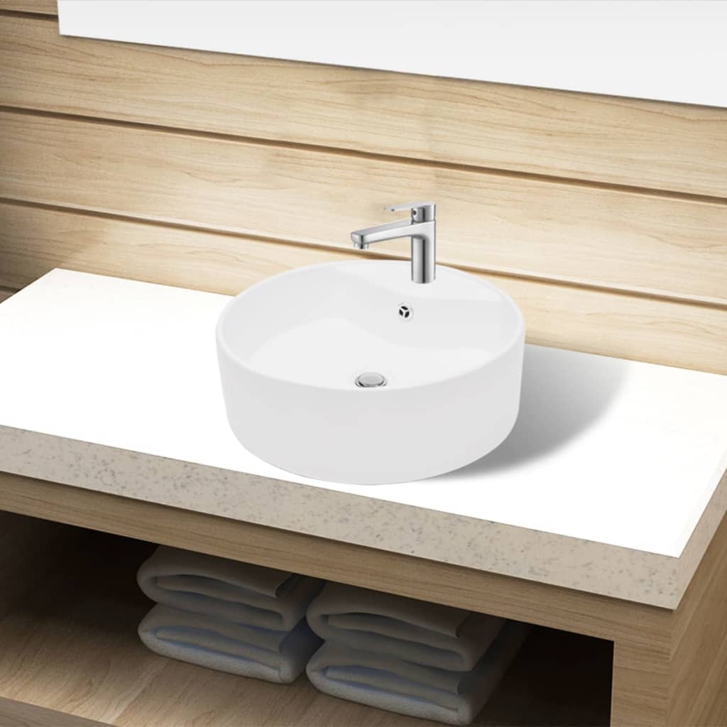 Lavabo con agujero grifo rectangular cerámica 46x25,5x12 negro
