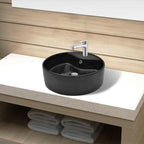 Lavabo con agujero grifo rectangular cerámica 46x25,5x12 negro