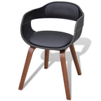 Sillas de comedor 6 unidades madera y cuero sintético negro