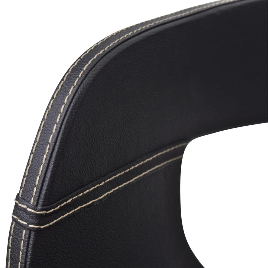 Sillas de comedor 6 unidades madera y cuero sintético negro
