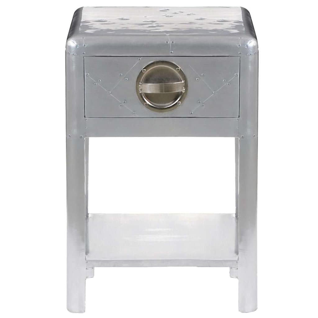 Mesita de estilo aviador con 1 cajón vintage