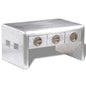 Mesa de centro estilo aviador com 3 gavetas estilo vintage