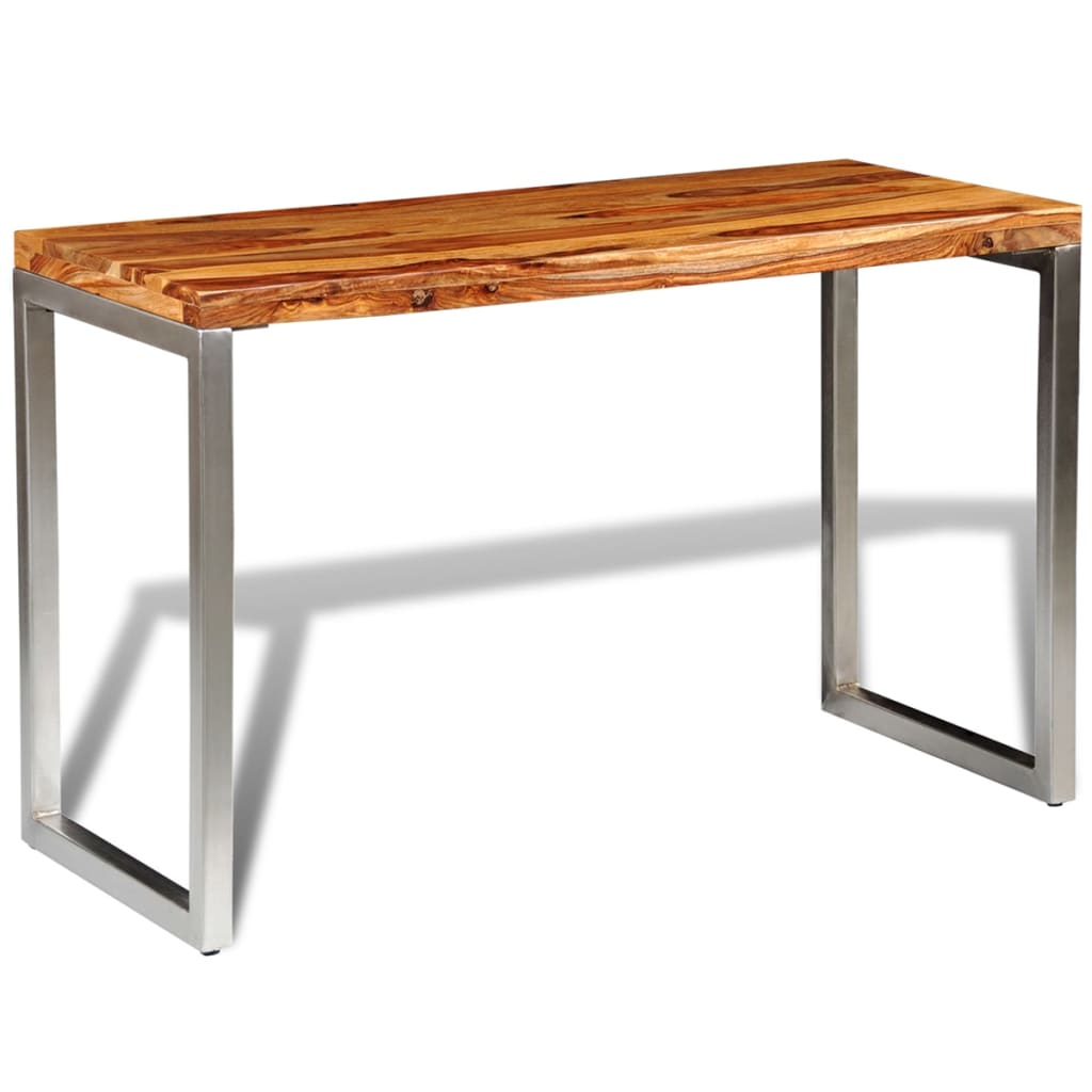 Mesa de comedor con patas de acero madera maciza