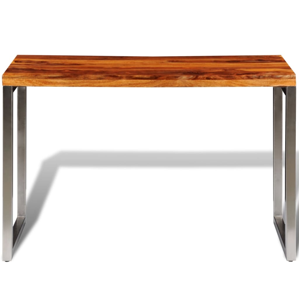 Mesa de comedor con patas de acero madera maciza