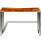 Mesa de comedor con patas de acero madera maciza