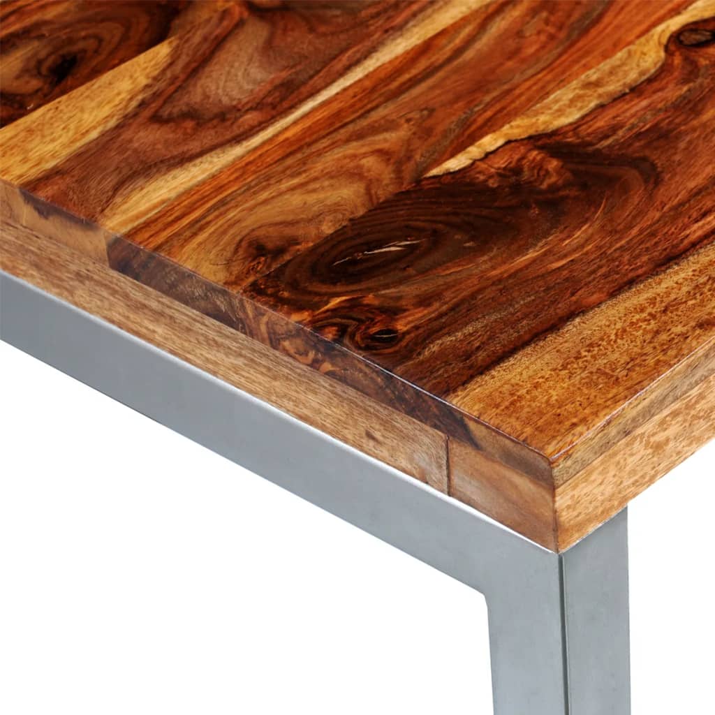 Mesa de comedor con patas de acero madera maciza