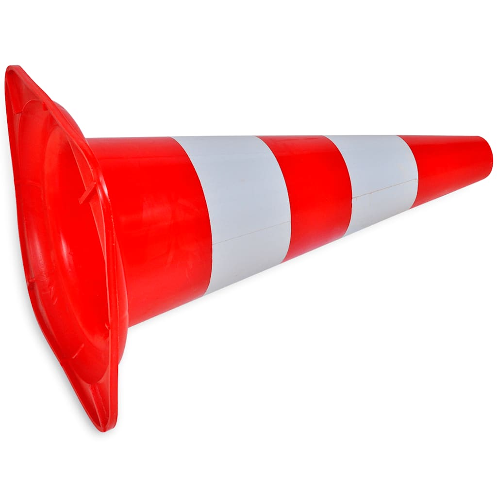 Conos de tráfico reflectantes 10 unidades rojo y blanco 50 cm