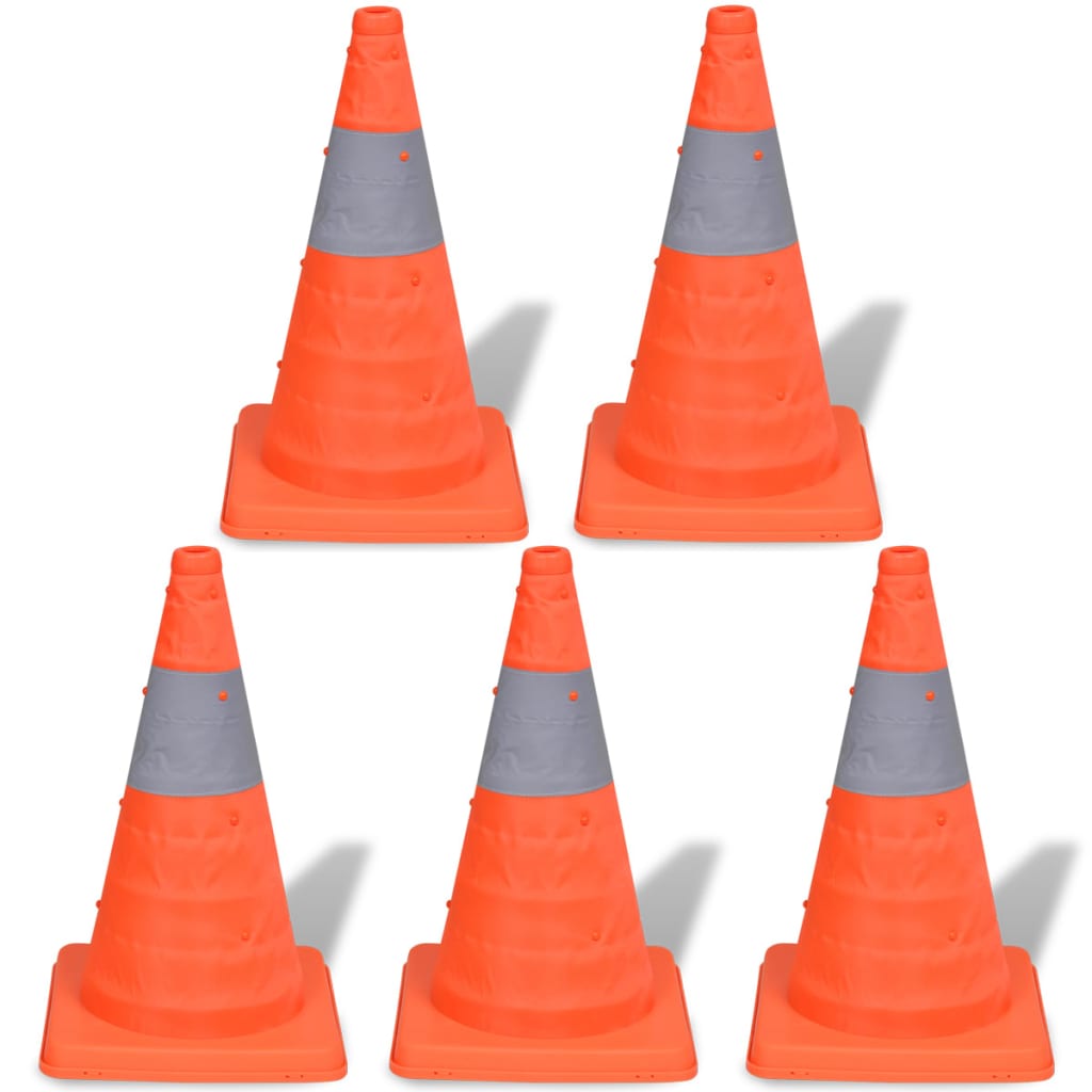 Conos de tráfico desplegables 42cm (5 unidades)