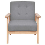 Sillón de tela gris claro