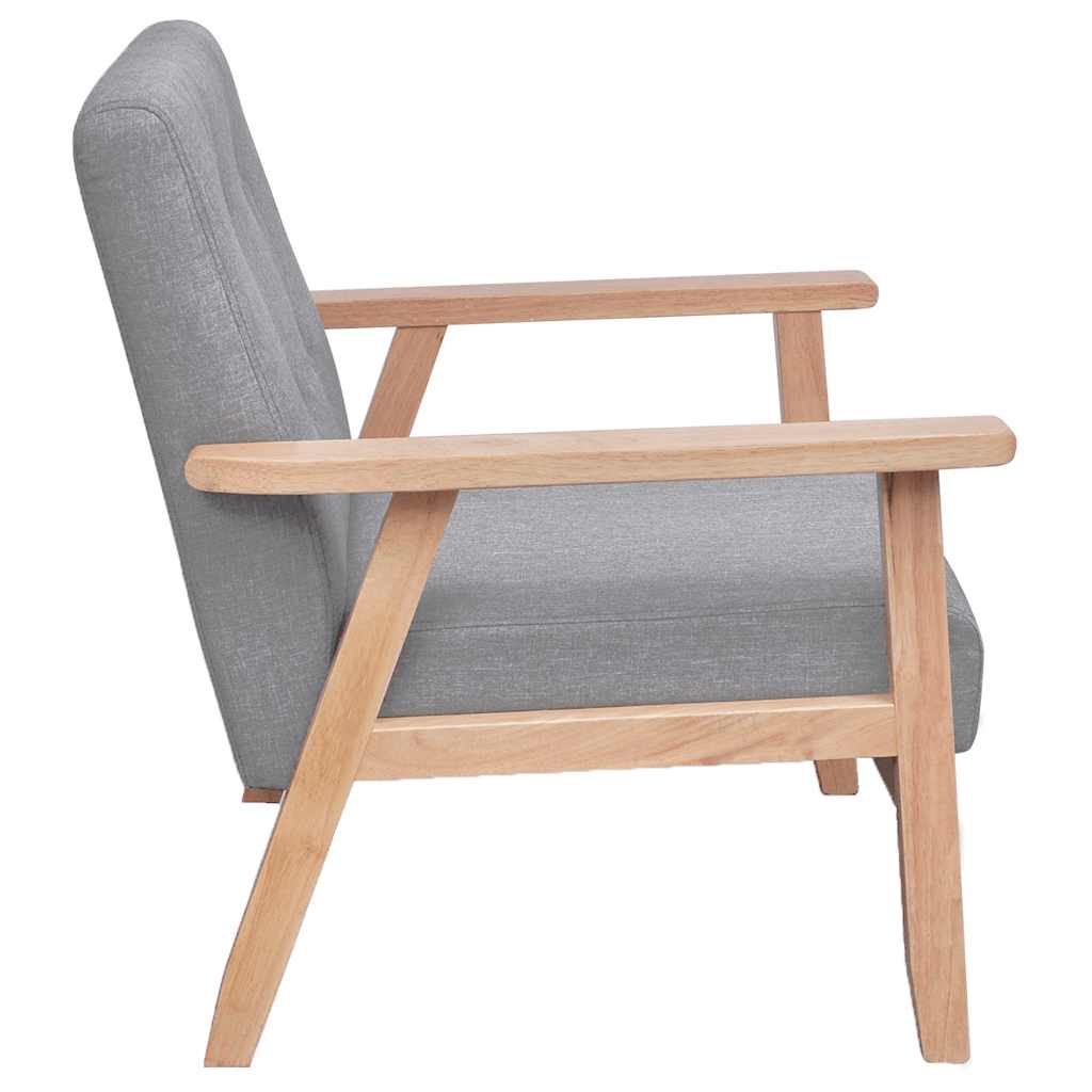 Sillón de tela gris claro