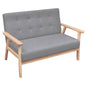 Light grey fabric 2-seater sofa