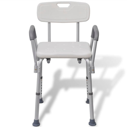 Cadeira de duche de alumínio branco