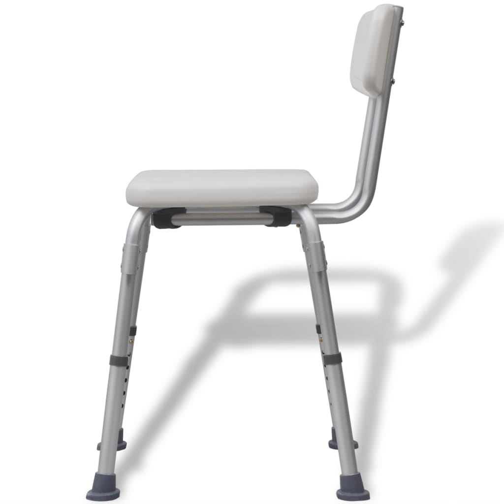 Silla de ducha de aluminio blanco