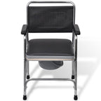 Silla con inodoro WC acero negra