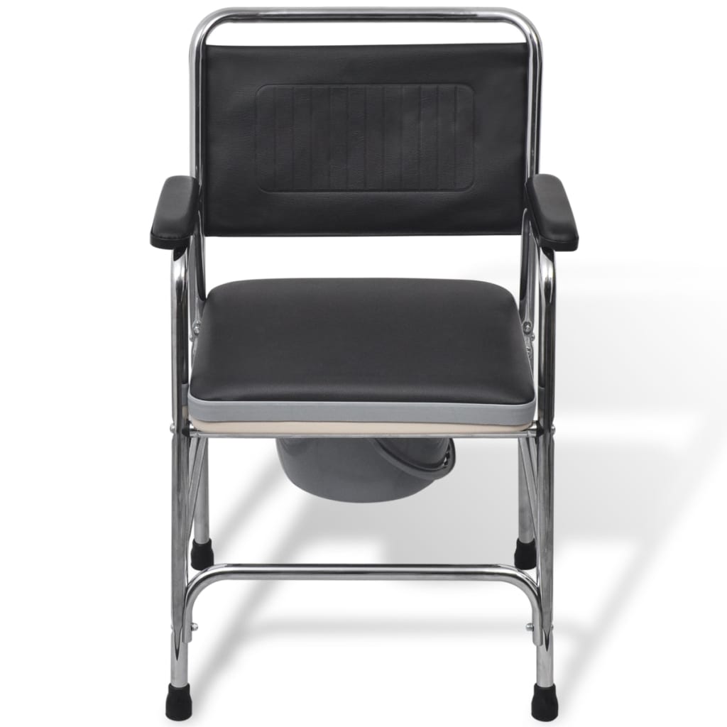 Silla con inodoro WC acero negra