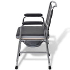 Silla con inodoro WC acero negra