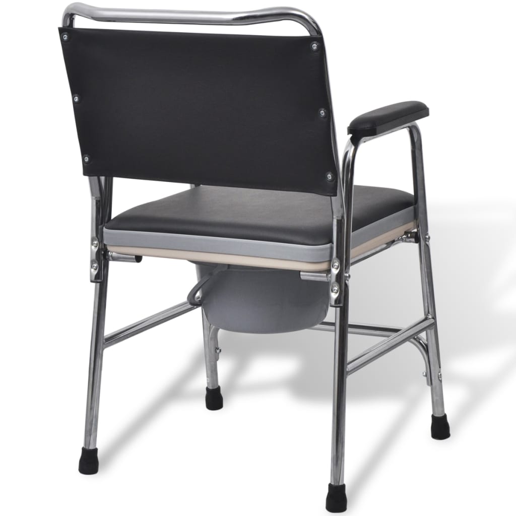 Silla con inodoro WC acero negra