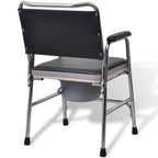 Silla con inodoro WC acero negra