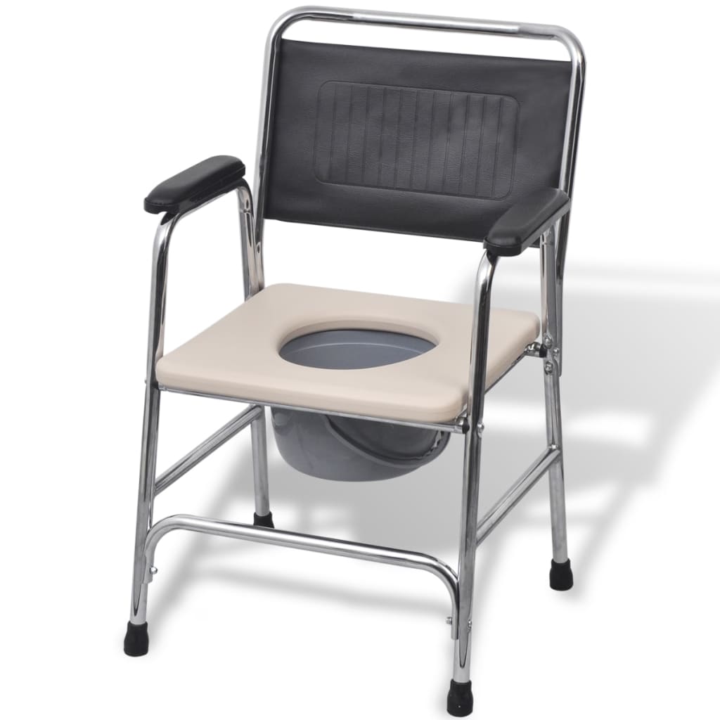 Silla con inodoro WC acero negra