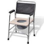 Silla con inodoro WC acero negra