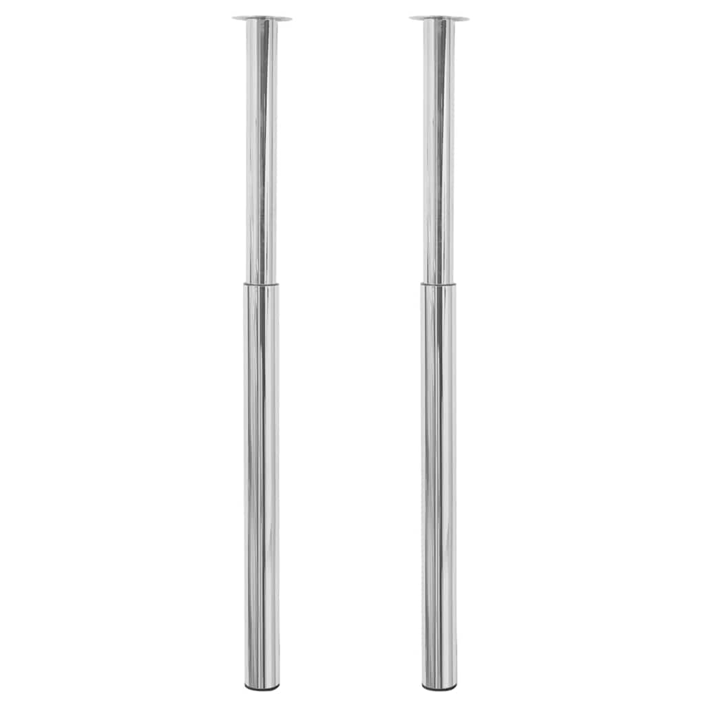 2x Patas de mesa telescópicas negro 710 mm-1100 mm