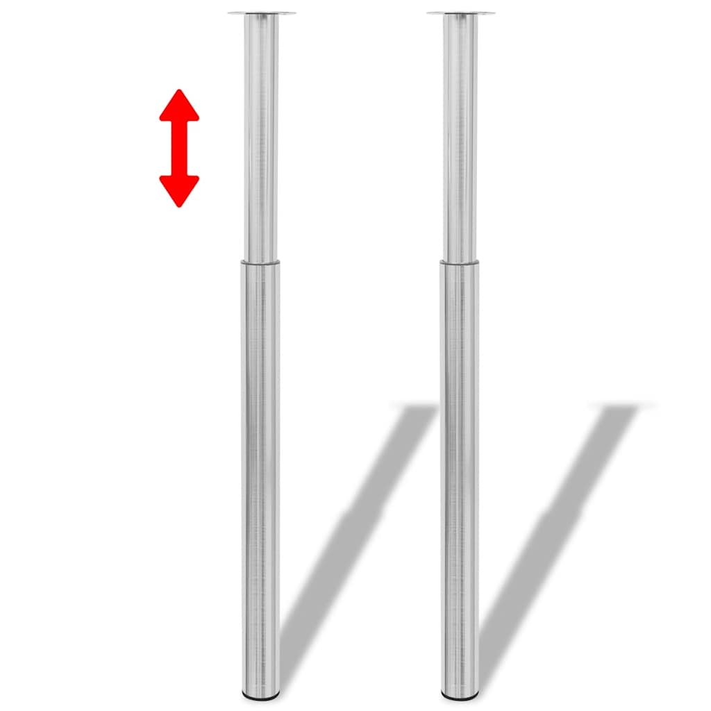 2 Patas Telescópicas para Mesa 710mm-1100mm (Color Acero inoxidable)