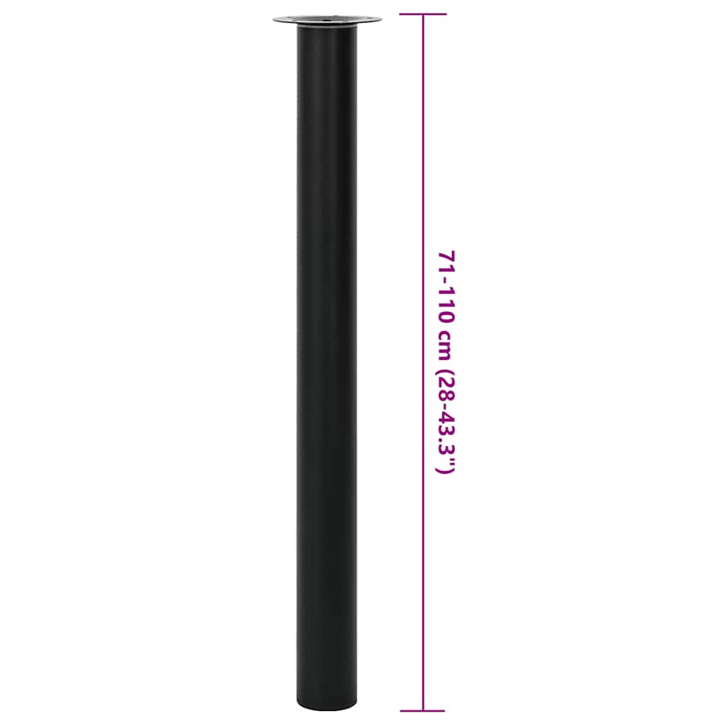2x Patas de mesa telescópicas negro 710 mm-1100 mm