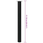 2x Patas de mesa telescópicas negro 710 mm-1100 mm