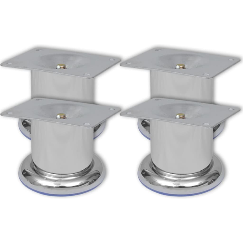 4 Patas Redondas para Sofá 120 mm (Color Cromo)