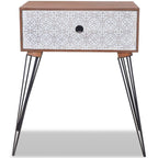 Mesita de noche rectangular con 1 cajón marrón
