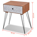 Mesita de noche rectangular con 1 cajón marrón