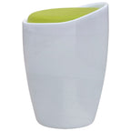 Taburete de cuero sintético blanco blanco y verde