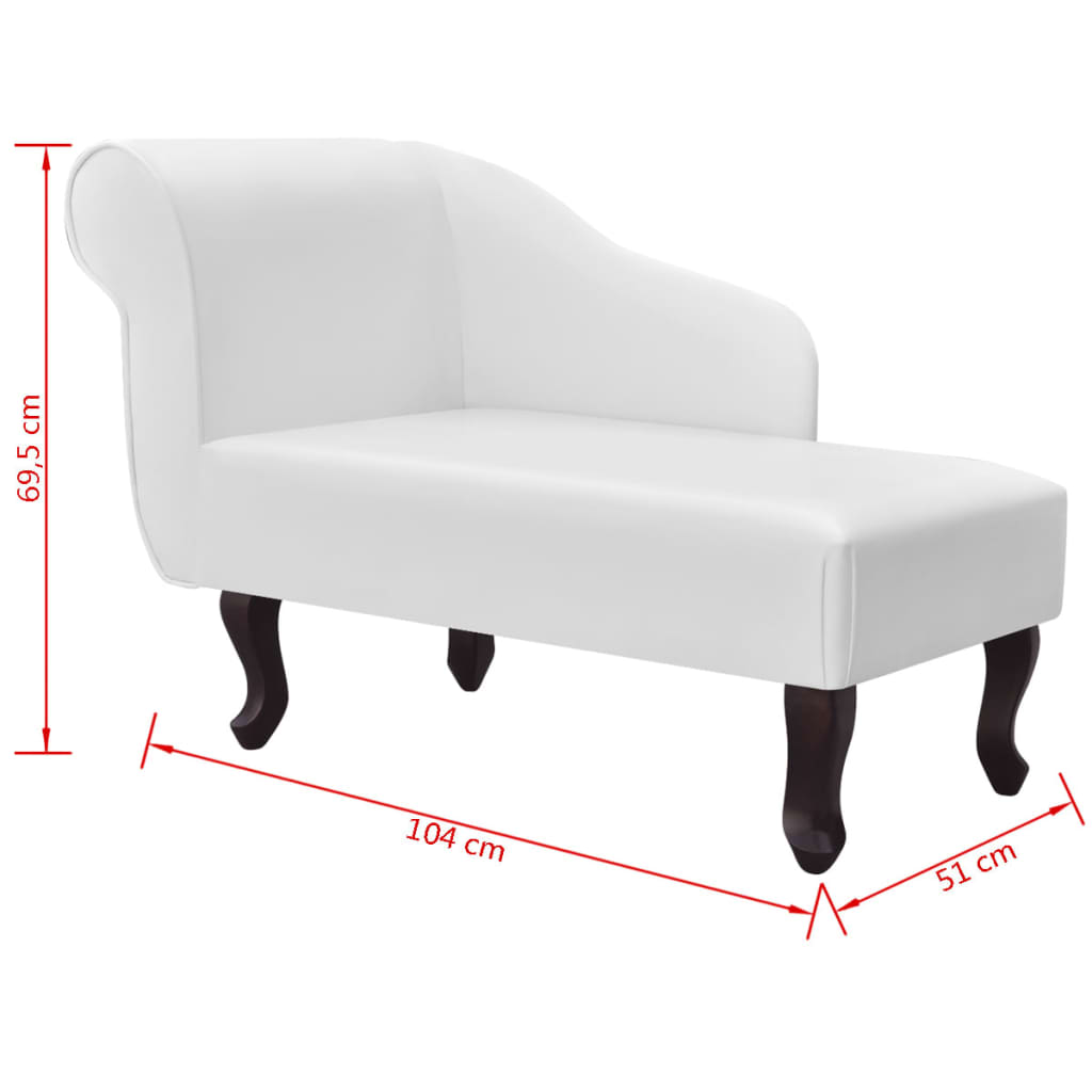 Diván de cuero sintético blanco