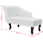 Diván de cuero sintético blanco