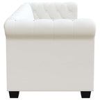 Sofá Chesterfield de 2 plazas cuero sintético blanco