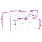 Sofá Chesterfield de 2 plazas cuero sintético blanco