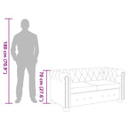 Sofá Chesterfield de 2 plazas cuero sintético blanco
