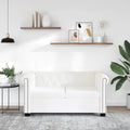 Sofá Chesterfield de 2 plazas cuero sintético blanco