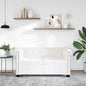 Sofá Chesterfield de 2 plazas cuero sintético blanco