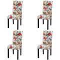 Sillas de comedor 4 unidades tela multicolor