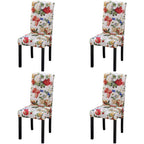 Sillas de comedor 4 unidades tela multicolor