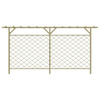 Valla de jardín celosía con pérgola superior madera