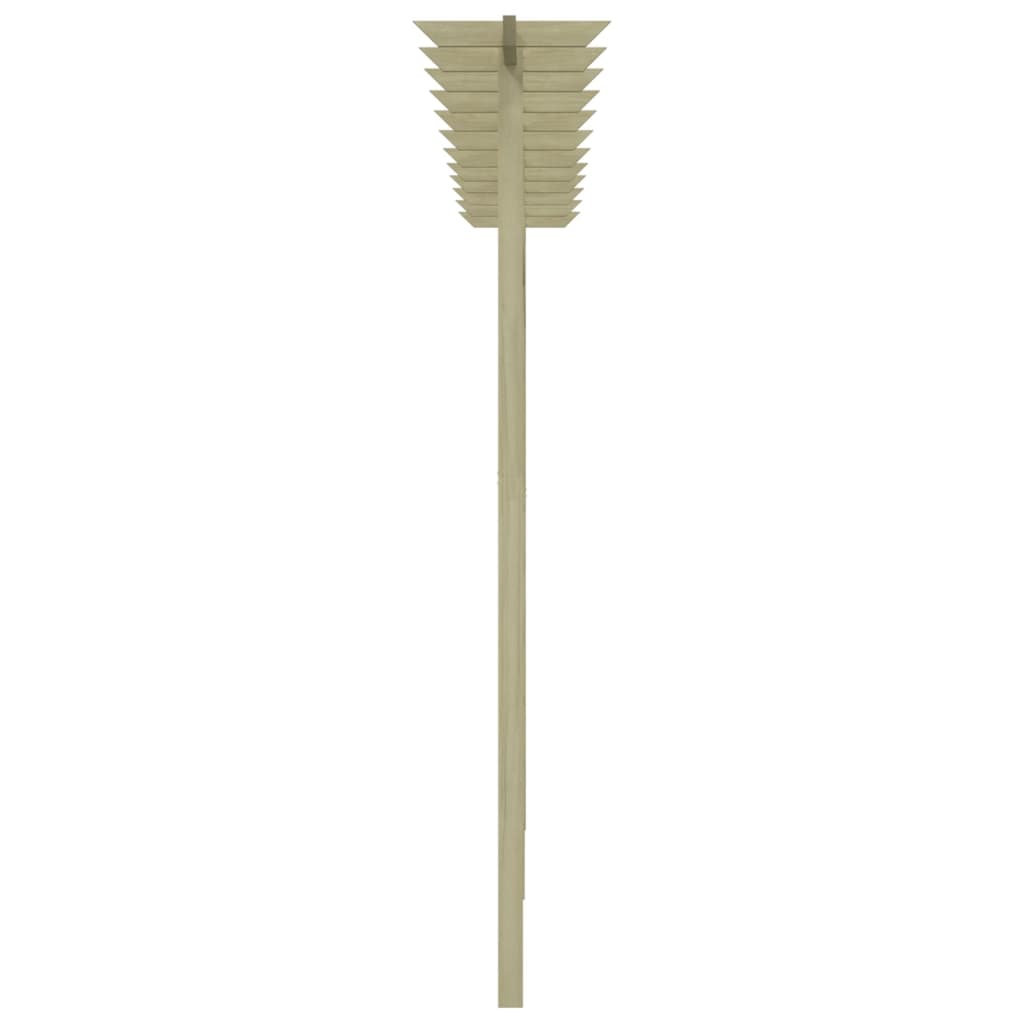 Valla de jardín celosía con pérgola superior madera