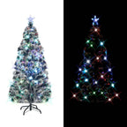 Árbol de Navidad preiluminado con soporte y LED fibra óptica 150 cm